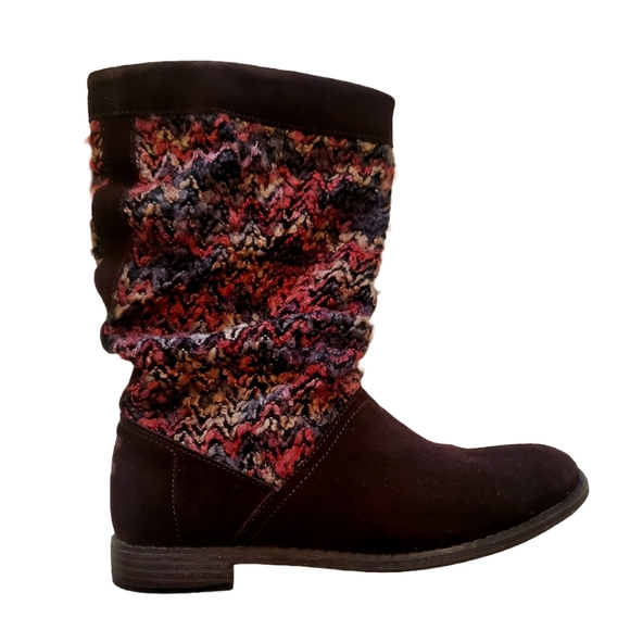 Toms Serra Slouchy Sweater Knit Suede Boots Sz 8 - Picture 4 of 10
